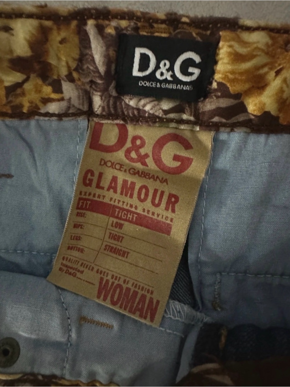 Dolce & Gabbana y2k capri jeans with Patterned Waistband - Picture 5 of 7